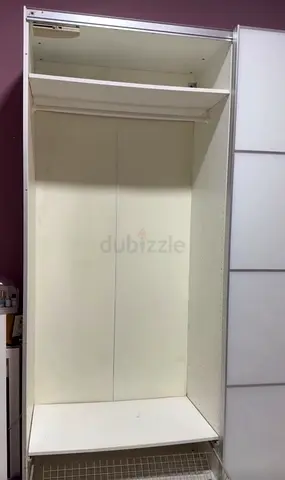 White Sliding Door Wardrobe Section — Single Module, Good Condition