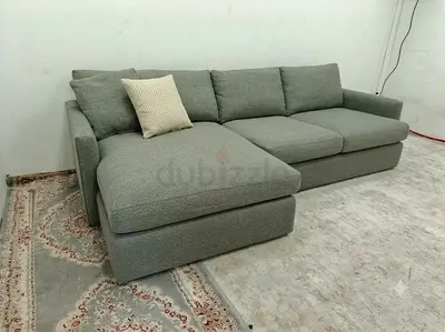 Premium quality crate and barrel lounge Deep lshape sofa