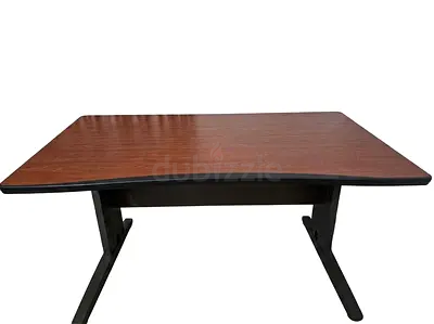 Wooden Office/Study Table with Metal Legs - Good Condition