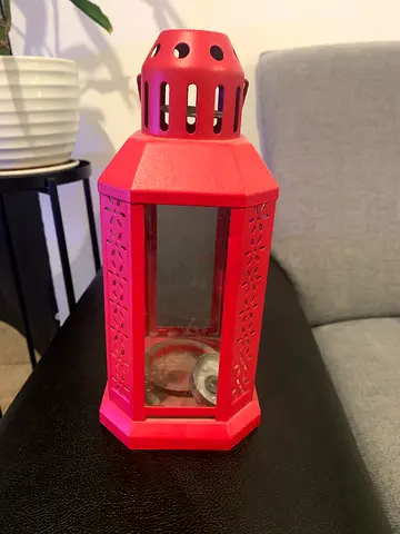 Red Decorative Metal Lantern for Home Decor (used)