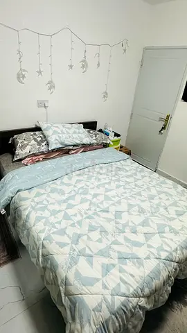 Queen bed  and bedding set - good condition
