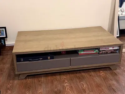 Modern Wooden Coffee Table with Storage Drawers