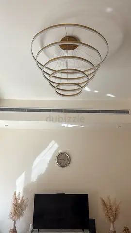 Modern Gold Ring LED Ceiling Light - 5-Tier Chandelier