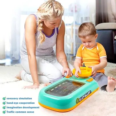 Kids Steering Wheel Driving Toy with Moving Road