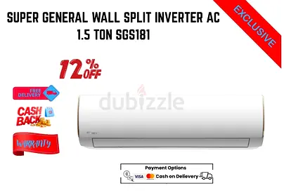 Super General Wall Split Inverter AC 1.5 Ton SGS181-Free delivery-warranty