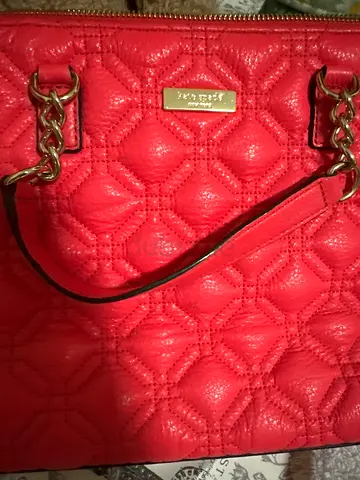 Kate Spade Red Quilted Crossbody Bag with Gold Hardware - Soft Leather , elegand bag