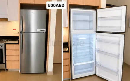 Silver Top-Freezer Refrigerator - Perfect Condition, 500 AED