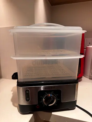Electric Food Steamer - 2-Tier Stainless Base, Gently Used
