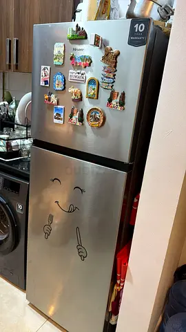 2-Door Hisense Stainless Steel Fridge - Good Working Condition 418 liter