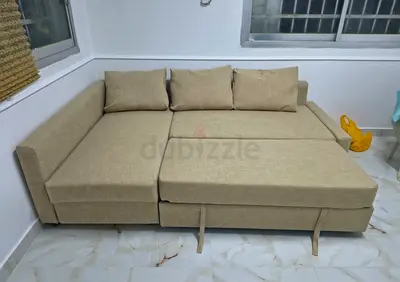 Ikea L Shape Sofa cum bed with big storage in L