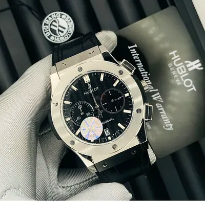 Hublot Classic Fusion Chronograph - Mens Watch, Black Dial, Leather Strap