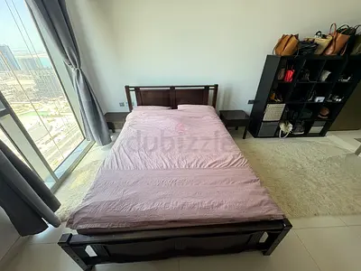 Wooden bed + 2 bedside tables (set)