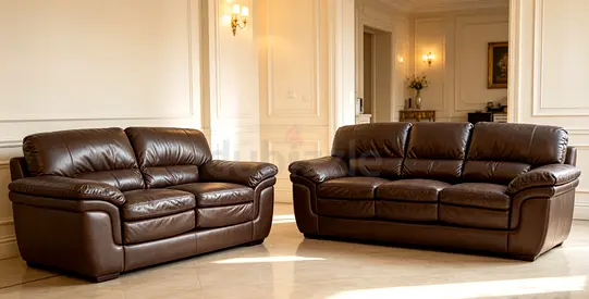 Sofa Leather Brown 5 Seater