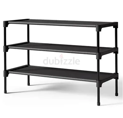 3 Tier Black Shoe Rack and Storage Organizer
