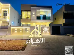 Luxury villa in Al Zahia – Ajman at an attractive price, VIP super deluxe finishing, easy bank fin