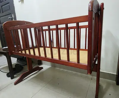 Wooden Baby Cradle / Rocking Bassinet - Solid Condition