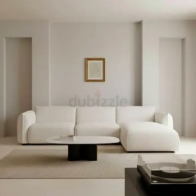 Modern White L-Shaped Sectional Sofa