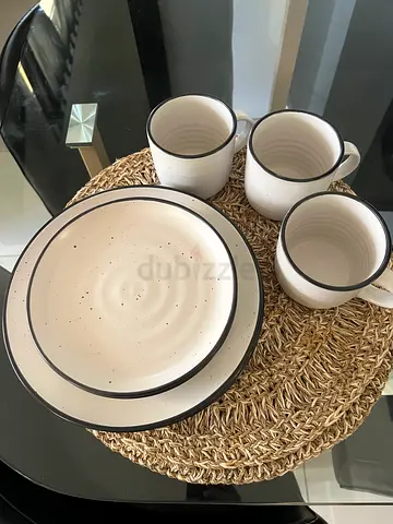 Home Center Ceramic Dinnerware Set with Mugs and Plates