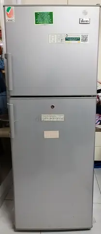 Silver Ikon Double-Door Refrigerator - Good Working Condition
