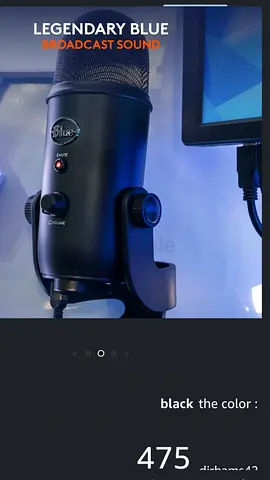 Blue Yeti USB Condenser Microphone - Legendary Blue (Black) - Good Condition