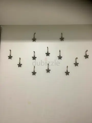 Decoration stars hang on wall