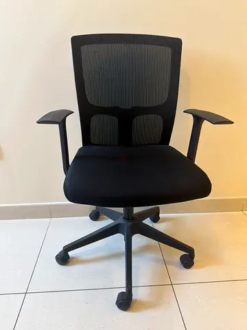 Ergonomic Black Mesh Office Chair with Armrests (Good Condition)
