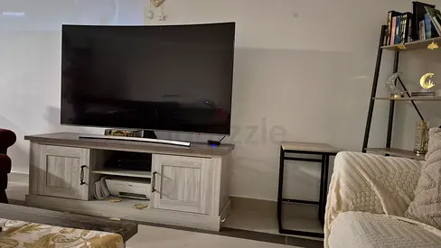 Samsung curved TV 65. Inch screen cracked with white lines and black spots. Sound working perfectly.