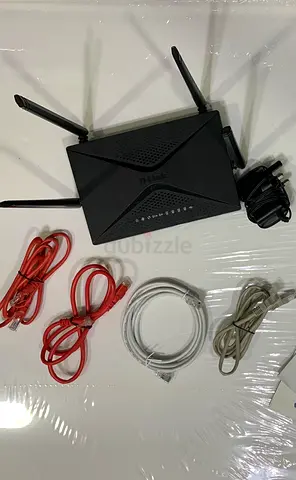 D-Link Wireless Router with 4 Antennas + Ethernet Cables