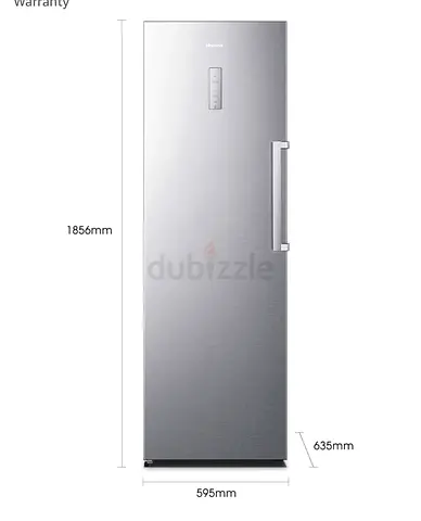 Hisense Tall Upright Freezer / Refrigerator - Silver, Good Condition