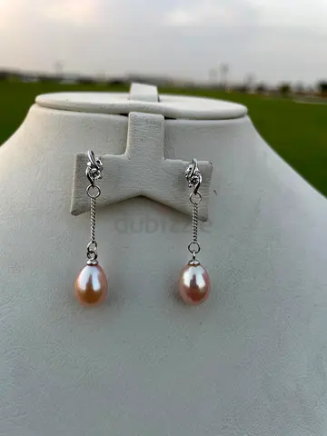 Brand New Elegant Sterling Silver (925) Genuine Pearl Earrings