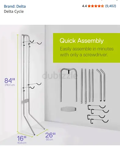 Delta Cycle 2-Bike Vertical gravity Stand — Freestanding Bike Rack.