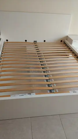IKEA White Double Bed Frame with Slatted Base