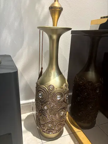 Decorative Embellished Floor Vase - Gold/Bronze