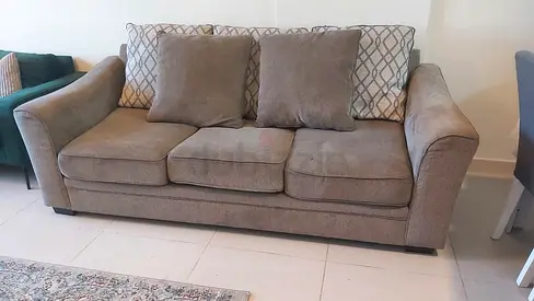 3-Seater Fabric Sofa BED with Cushions - Good Condition
