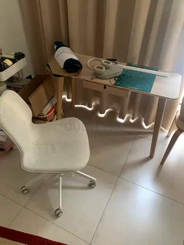 Simple Scandinavian-style Study Desk with Chair — Excellent Condition