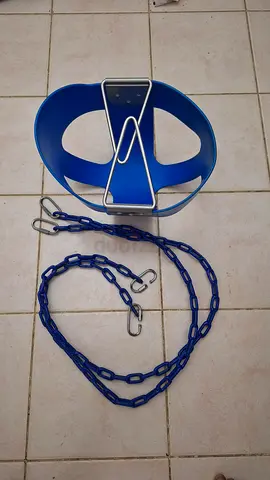 Blue Baby Bucket Swing Seat with Chains - Good Condition