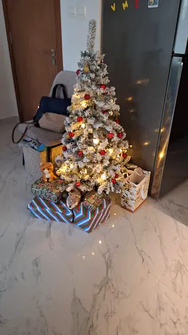 Small Flocked Christmas Tree with Decorations — Ready to Use