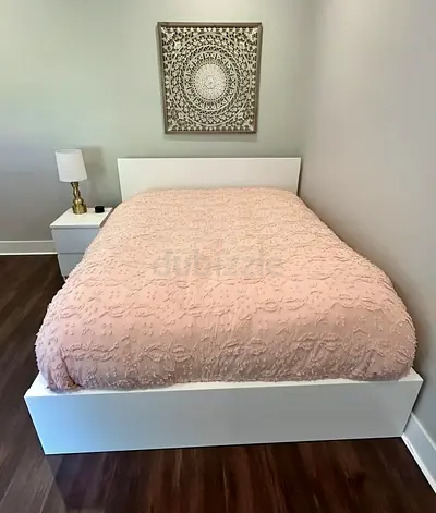 IKEA Brimness Queen size bed frame with mattress — good condition