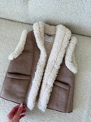 Zara faux shearling sleeveless vest 2-3 years