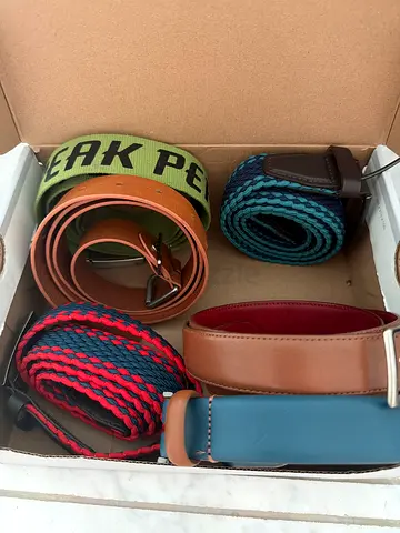 Bundle of 6 assorted men’s  belts — leather and woven