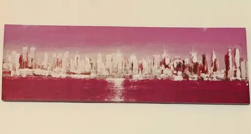 Panoramic Cityscape Canvas Painting - Horizontal Wall Art
