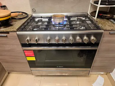 Bosch 90 Cm Gas Range Cooker Stove Stainless Steel
