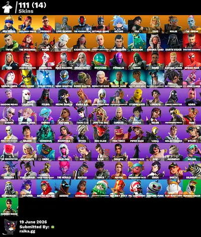 حساب فورت نايت للبيع نادر وصول كامل full access Fortnite account for sale ​