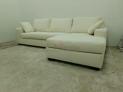 Great condition pottery barn cream color lshape sofa