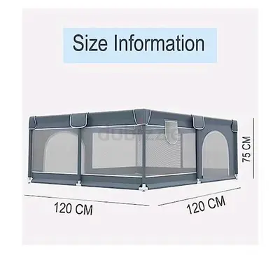 Portable Baby Playpen / Playard - 120x120x75 cm, Foldable Safety Play Yard