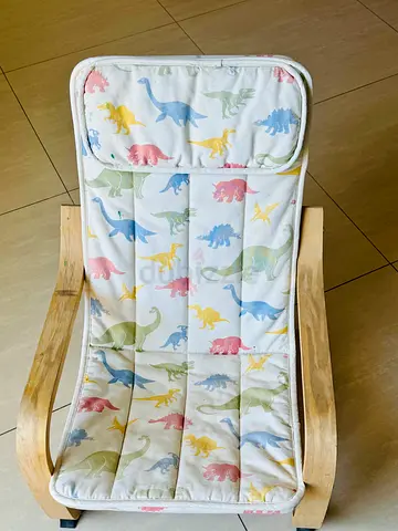 Wooden Baby Rocker/Chair with Dinosaur Cushion