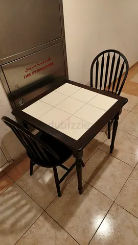 Wood table with 2 chairs