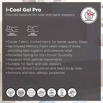 Urgent! i-Cool Gel Pro Mattress - Gel Infused Memory Foam with Pocketed Springs