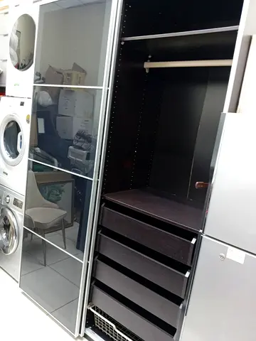 IKEA PAX Wardrobe / Closet Unit with Drawers and Hanging Rail - Dark Finish
