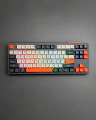 Mechanical RGB Keyboard with Custom Keycaps - Compact Layout